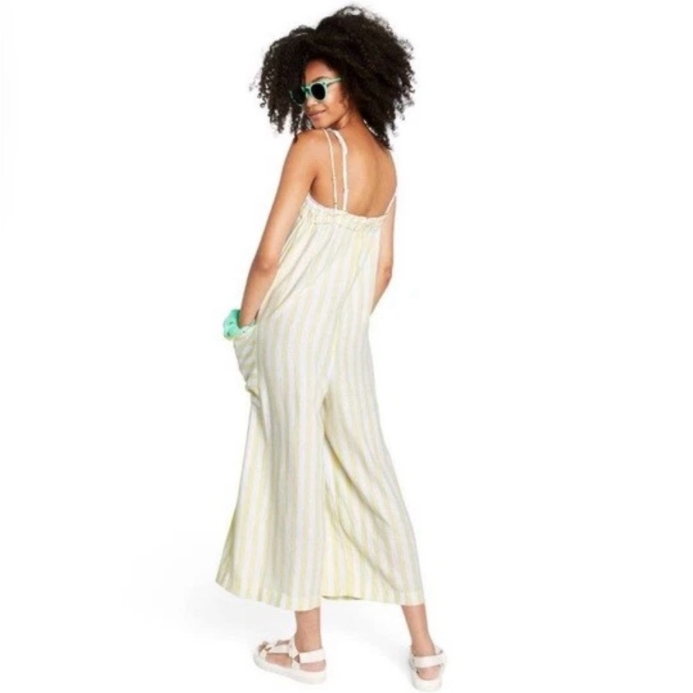 Stoney Clover Lane Cream and Yellow Striped Wide-Leg Jumpsuit
